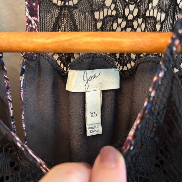 Joie Amedeo Silk Blouson Paisley Dress with Shirred Waist and Lace Yoke Size XS - Picture 8 of 14